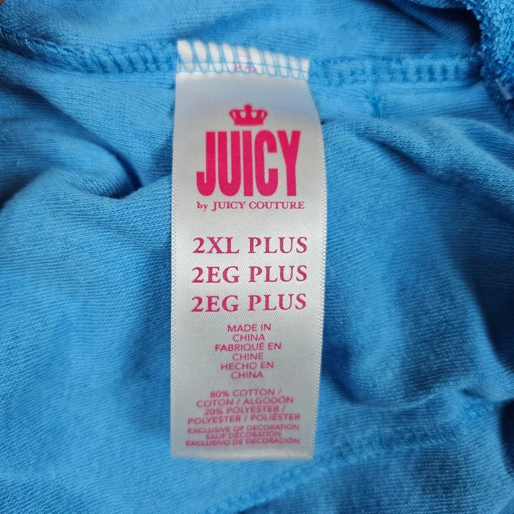 Juicy Couture Blue Checkerboard Terry Cloth Lounge Shorts‎ 2XL Plus
